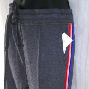 SPIRITUAL GANGSTER Grey Sweat Pants w/ Stripe